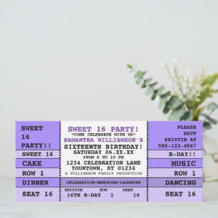 Sweet 16 Concert Ticket Einladung