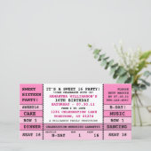 Sweet 16 Concert Ticket Einladung Fotokarte (Stehend Vorderseite)