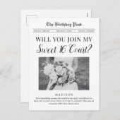 Sweet 16 Court Vorschlag Zeitung Postkarte (Vorne/Hinten)