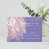 Sweet 16. Crown Brautparty Miss Rose Lavender Einladung (Stehend Vorderseite)