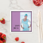 Sweet 16 Custom Foto Napkin - Lila & schwarz Serviette (Beispiel)