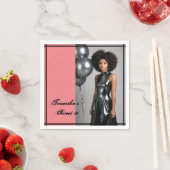Sweet 16 Custom Foto Napkin - Pink & Black Serviette (Beispiel)