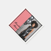 Sweet 16 Custom Foto Napkin - Pink & Black Serviette (Ecke)