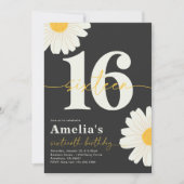Sweet 16 Daisy Birthday Einladung (Vorderseite)