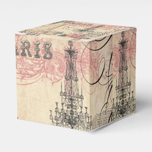 Sweet 16 Danke Eiffelturm & Chandelier Geschenkschachtel (Vorderseite)