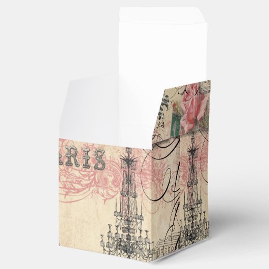 Sweet 16 Danke Eiffelturm & Chandelier Geschenkschachtel (Geöffnet)