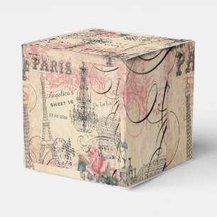 Sweet 16 Danke Eiffelturm & Chandelier Geschenkschachtel