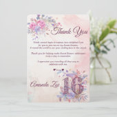 Sweet 16 Danke Karte (Stehend Vorderseite)