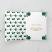 Sweet 16 Dark Skin Princess Aquamarin Happy Birthd Karte (Innenseite)