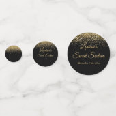 Sweet 16 Dekoration Table Confetti Black & Gold Konfetti (Vorderseiten)