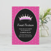 Sweet 16 Diamond Princess Geburtstagsparty Einladung (Stehend Vorderseite)
