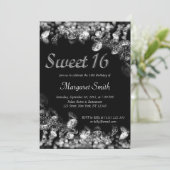 Sweet 16 Diamonds Einladung (Stehend Vorderseite)