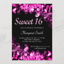 Sweet 16 Diamonds Rosa Einladung