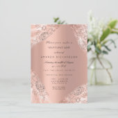 Sweet 16. Dress Spark Rose Gold Peach Diamond Einladung (Stehend Vorderseite)