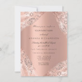 Sweet 16. Dress Spark Rose Gold Peach Diamond Einladung (Vorderseite)