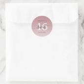 Sweet 16 Dusty Lila Ombre Individuelle Name Datum Runder Aufkleber (Tasche)