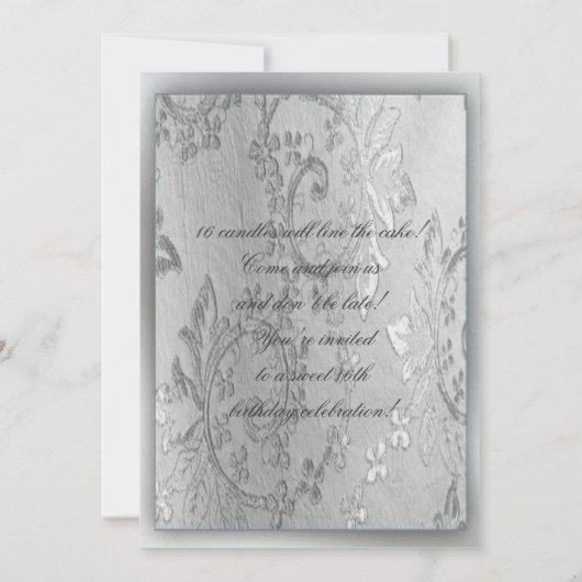 Sweet 16. Einladung (Rückseite)