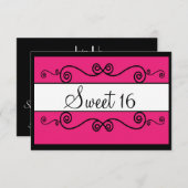 Sweet 16 Einladung (Vorne/Hinten)