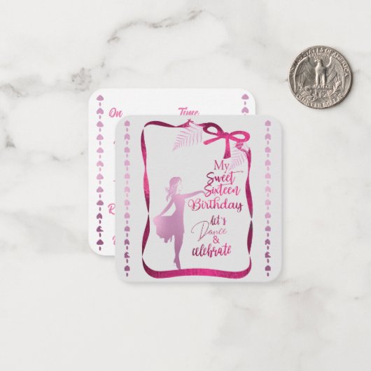 Sweet 16. Einladung (Vorderseite/Rückseite Beispiel)