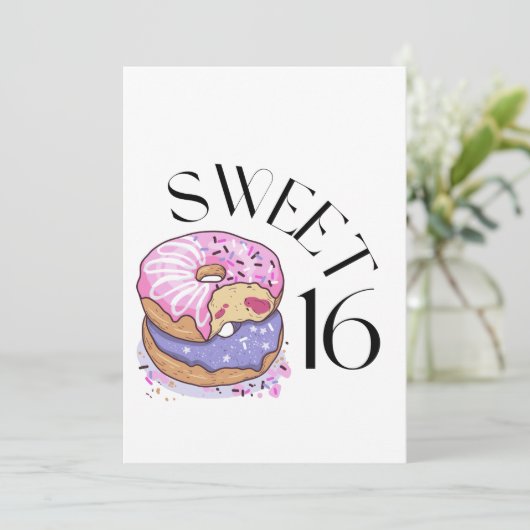 Sweet 16 Einladung (Stehend Vorderseite)