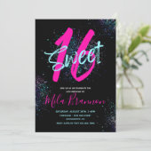 Sweet 16 Einladung | Einladung zum 16. Geburtstag (Stehend Vorderseite)