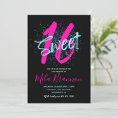 Sweet 16 Einladung | Einladung zum 16. Geburtstag (Stehend Vorderseite)