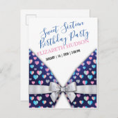 Sweet 16 Einladung mit farbenfrohen Fußketten und  (Vorne/Hinten)