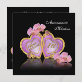 Sweet 16 Einladung rosa und schwarz (Vorne/Hinten)