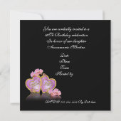 Sweet 16 Einladung rosa und schwarz (Rückseite)