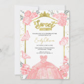 Sweet 16 Einladung Schmetterling Pink Kleid Blüte (Vorderseite)