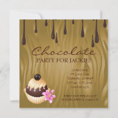 Sweet 16 Einladung Schokolade Cupcake Karamel (Rückseite)