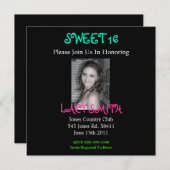 SWEET 16 Einleitung Einladung (Vorne/Hinten)