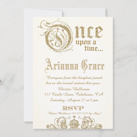 Sweet 16 einmal auf eine Zeit Elfenbein Einladung