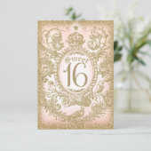 Sweet 16 einmal auf eine ZeitPrinzessin NO UAWG RSVP Karte (Stehend Vorderseite)