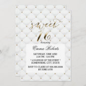Sweet 16 Elegante Gold & White Quilts Einladung (Vorne/Hinten)