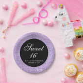 Sweet 16 Elegante Lila Geburtstagsparty Pappteller (Party)