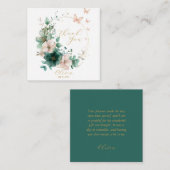Sweet 16 Emerald Green Floral Dankeschön Karten (Vorne/Hinten)