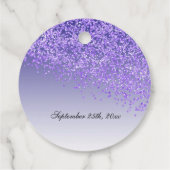 Sweet 16 Fallender Lila Glitzer Personalisiert Geschenkanhänger (Rückseite)