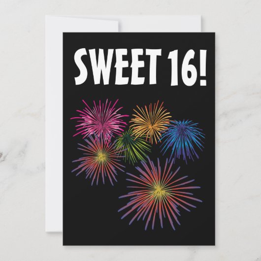 SWEET 16 FIREWORKS PARTY CUSTOM EINLADUNGEN (Vorderseite)