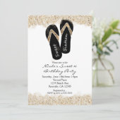 Sweet 16 Flip Flops Sandy Beach Party Einladungen (Stehend Vorderseite)