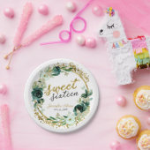 Sweet 16 Floral Emerald Green Butterfly Pappteller (Party)