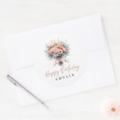 Sweet 16 Floral Happy Birthday Custom Sticker (Umschlag)