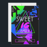 Sweet 16 Flyer Club Thema Förderung Einladung<br><div class="desc">Neon Club Einladung Style für Sweet 16</div>