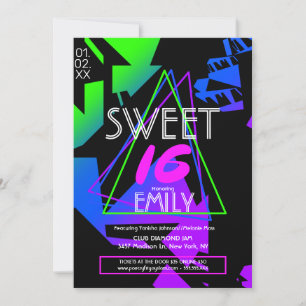 Sweet 16 Flyer Club Thema Werbeeinladung Einladung