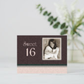 Sweet 16 Foto Einladung (Stehend Vorderseite)