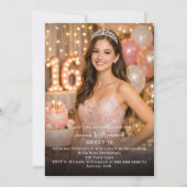 Sweet 16 Foto Einladung (Vorderseite)
