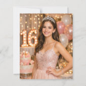 Sweet 16 Foto-Einladung (Rückseite)