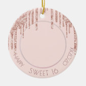 Sweet 16 Foto Rose Gold Glitzer Keramik Ornament (Vorne)