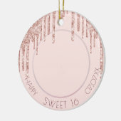 Sweet 16 Foto Rose Gold Glitzer Keramik Ornament (Links)
