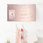 Sweet 16 Foto Rose Gold rosa Diamanten Banner (Insitu)